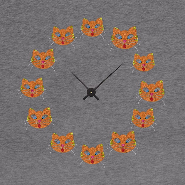 Kitty Clock by NightserFineArts
